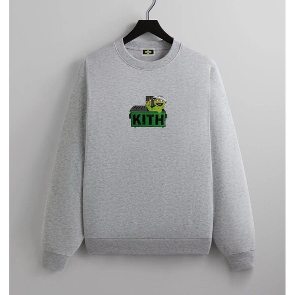 KITH Other - Kith Sesame Street Oscar the Grouch Nelson Crewneck Medium Heather Grey M NWT